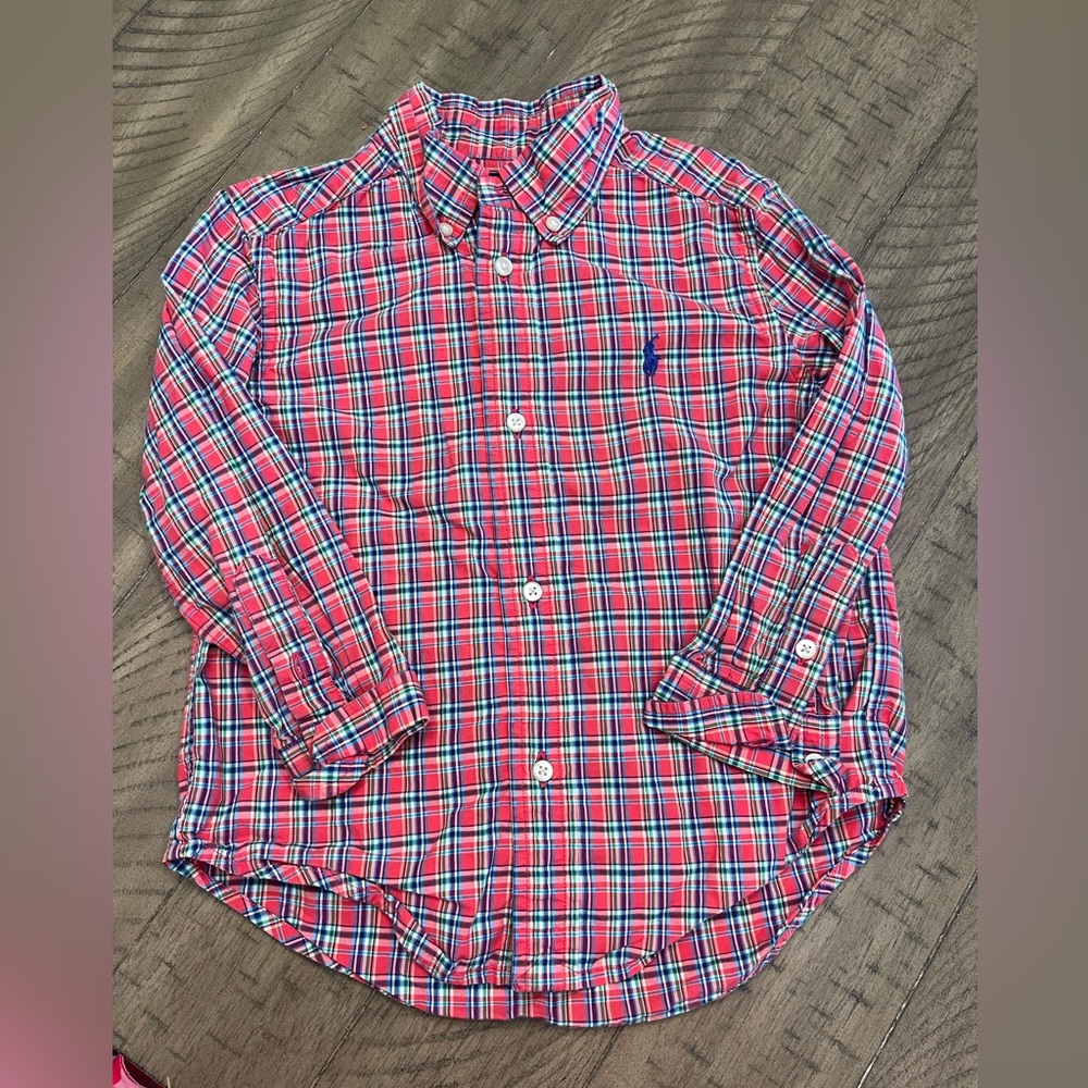 Ralph Lauren Red Plaid Button-Up Shirt